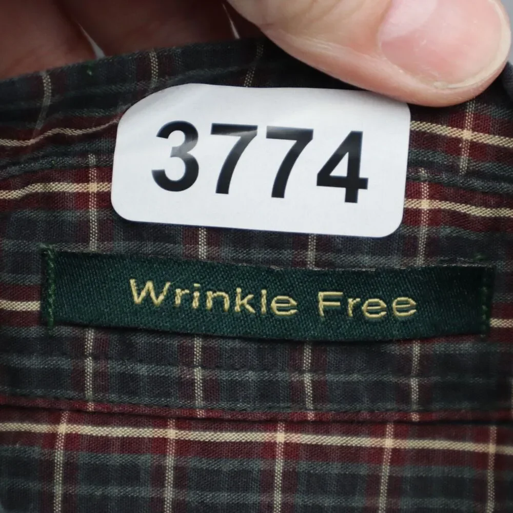 Dockers Shirt Men Large Red Blue Plaid Wrinkle Free Long Sleeve Button Up Casual - Picture 8 of 16